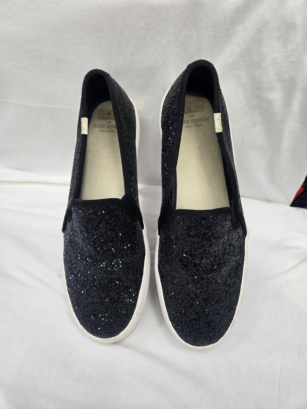 kate spade Black Glitter Slip-On Sneakers